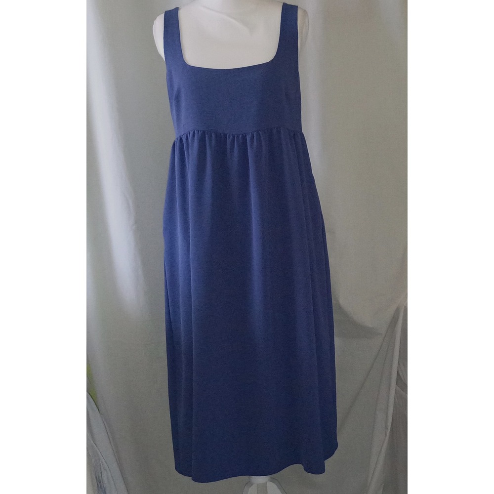 Romantic Regencycore  Empire Waist Midi Dress Square Neck‎ Smocked Back Size 8